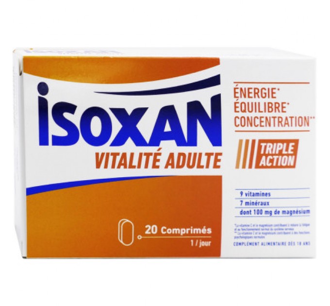Комплекс витаминов для взрослых Isoxan Adult Vitality 20 таблеток