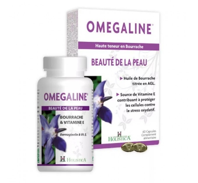 Комплекс для красоты кожи с огуречником и витамином Е Holistica Omegaline Beauté de la Peau 120 капсул