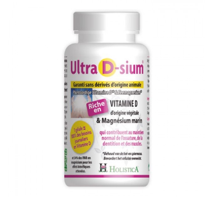 Витамин D с морским магнием Ultra D-Sium Vitamine D Magnésium Marin Holistica 60 капсул